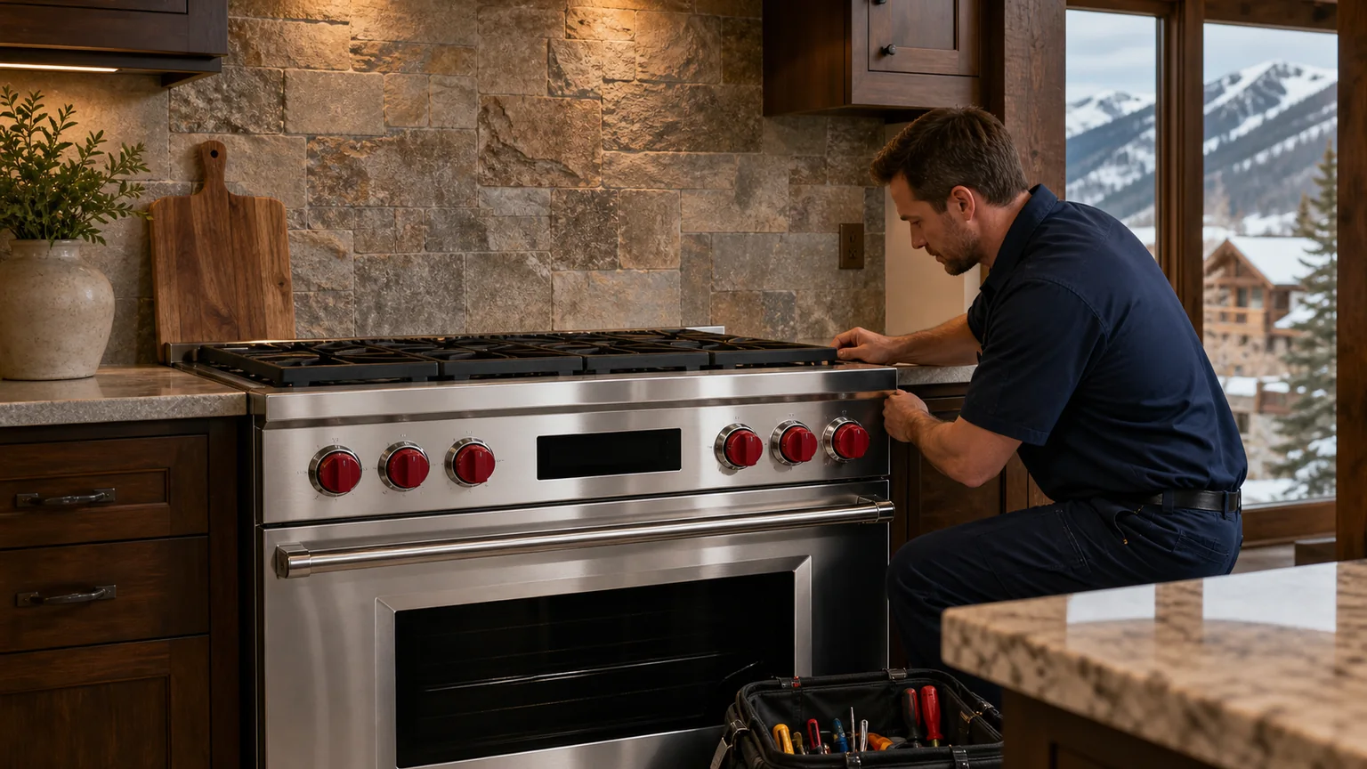 Premium kitchen range prepared for a professional diagnostic visit